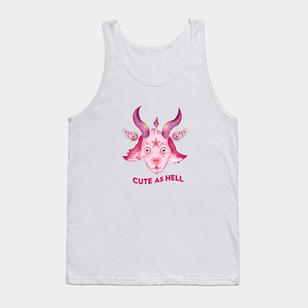 Cute as hell Baphomet Strawberry Tank Top by Doodling